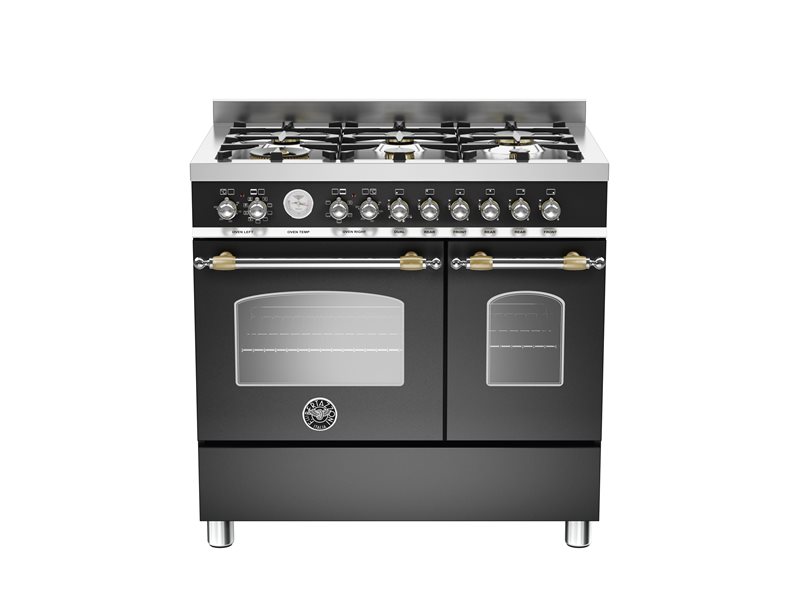 90 cm 6-burner electric double oven - Nero Matt